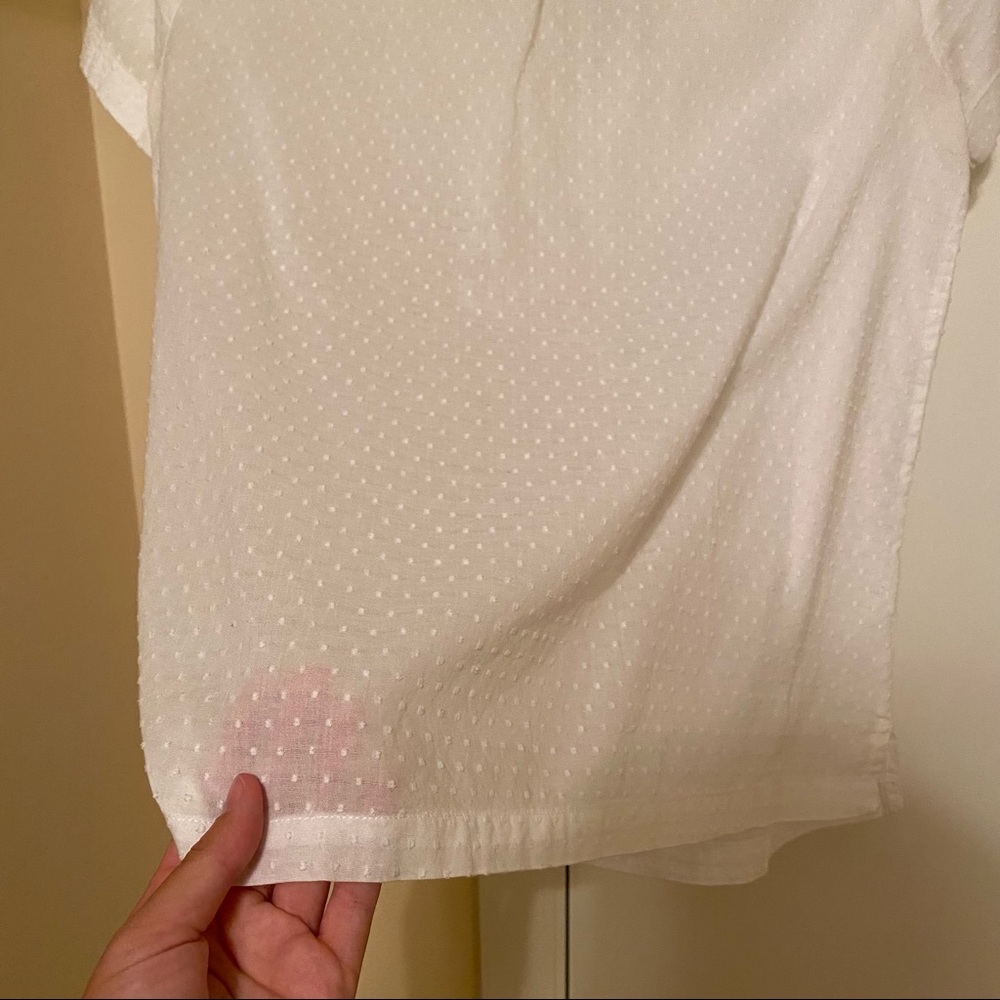 Talbots White Short Sleeve Ruffled Blouse - Picture 4 of 4